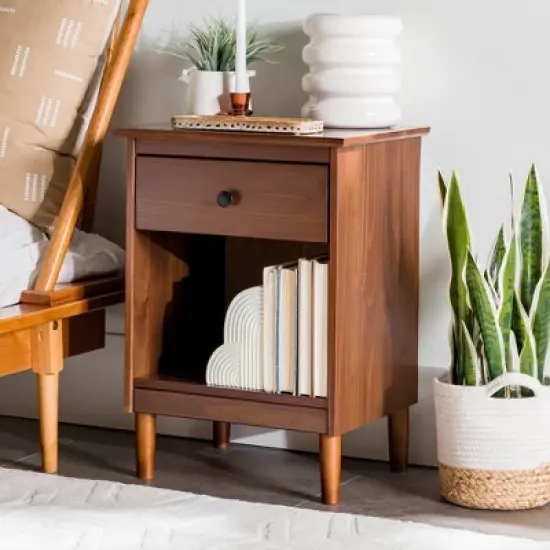 Stiva Classic Mid-Century Modern 1 Drawer Nightstand - Saracina Home image {15}