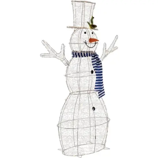 Northlight 48" LED Lighted Silver Mesh Snowman Outdoor Twinkling Christmas Decoration image {4}