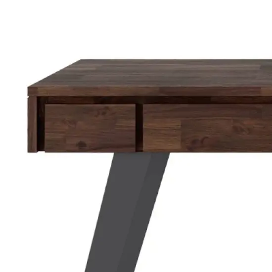 Mitchell Small Desk Distressed Charcoal Brown - WyndenHall image {5}