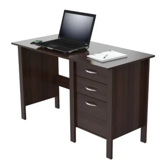 Writing Desk with 3 Drawers Espresso - Inval image {6}