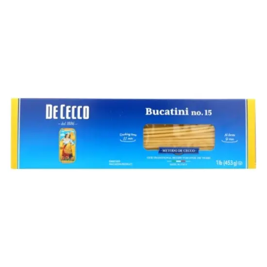 De Cecco Bucatini Pasta - Case of 20/16 oz image {1}