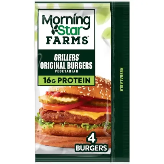 MorningStar Farms Frozen Veggie Burgers Grillers Original - 9oz/4ct image {8}