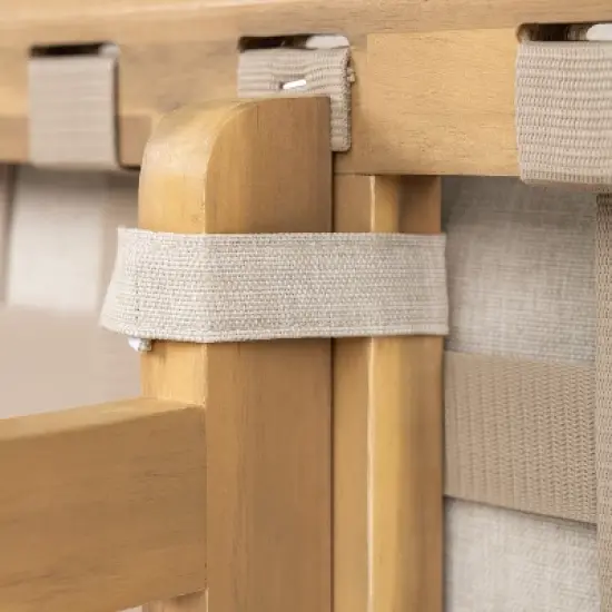 Christopher Knight Home Fabia 75" Rustic Patio Upholstered 3-Seater Loveseat with Rope Weave Open Back image {8}