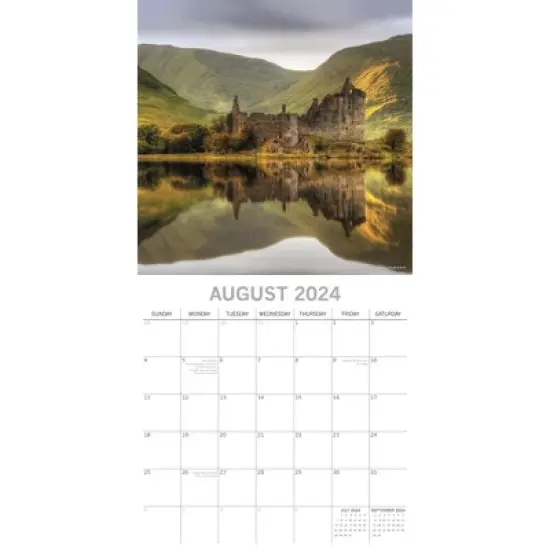 The Gifted Stationery 2024 Square Wall Calendar, Scotland, 16-Month Scenic Britain Theme with 180 Reminder Stickers (12x12 In) image {2}