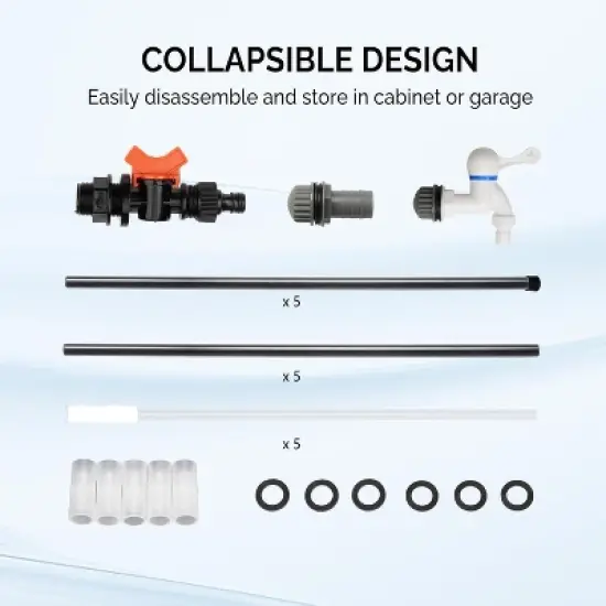 VINGLI Collapsible Rain Barrel, Portable Water Storage Tank, Rainwater Collection System Downspout, Green image {3}