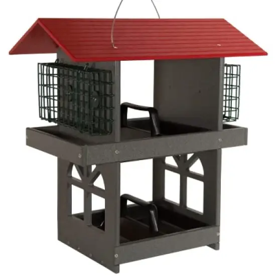 JCS Wildlife Double Fly Thru Bird Feeder with Suet Cages image {9}