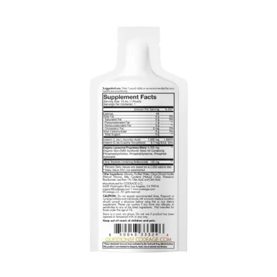 Codeage Liposomal Vitamin C Liquid Supplement with Phospholipids & Vitamin E - 32ct image {4}