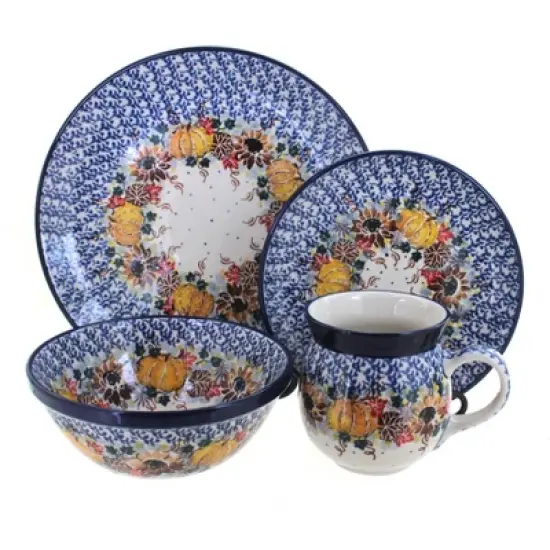 Blue Rose Polish Pottery Ceramika Artystyczna Dinnerware (4 PC) image {16}