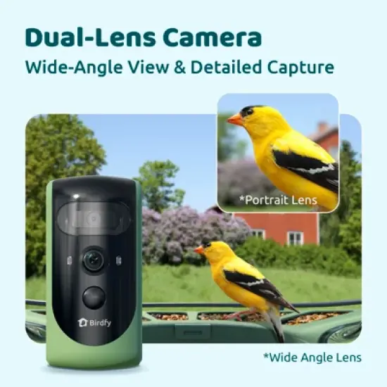 Birdfy Smart Bird Feeder with Camera, 2K Portrait & 1080P Wide-Angle, AI Identifies 6000+ Birds, Weatherproof image {1}