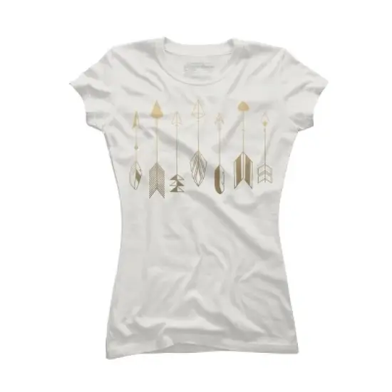 Junior's Design By Humans Be Brave Little Arrow (gold) By staceyroman T-Shirt image {11}