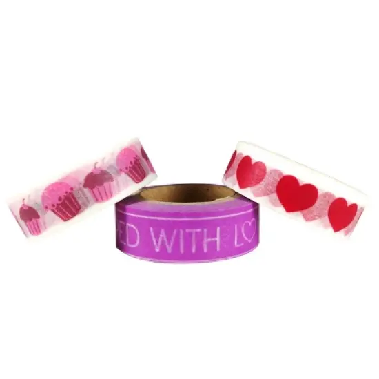 Wrapables I Heart Cupcakes Japanese Washi Masking Tape (Set of 3) image {1}