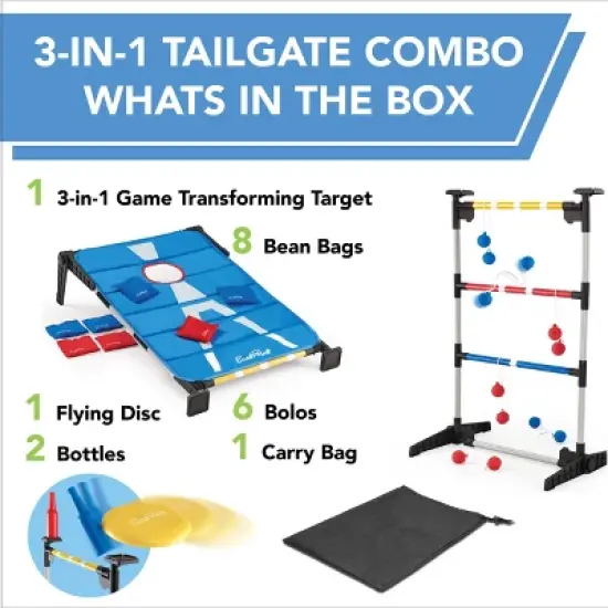 EastPoint 3-in-1 Cornhole Ladderball Bottle Smash Outdoor Game image {1}