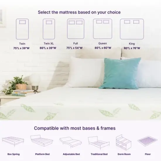 NapQueen 8" Anula Green Tea Memory Foam Mattress image {7}