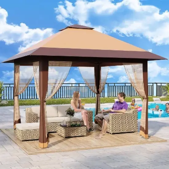 GustoWave 13x13FT Pop-Up Gazebo, Instant Canopy for Patio, Backyard image {8}
