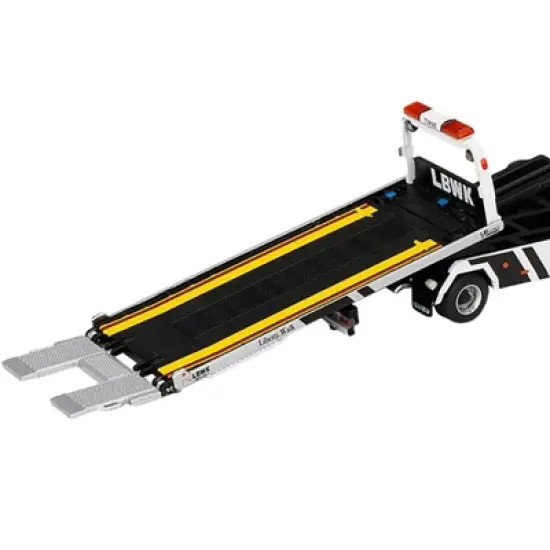 Isuzu N-Series Vehicle Flatbed Transporter RHD LBWK White LBWK Black 1/64 Diecast Model by True Scale Miniatures image {3}