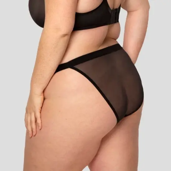 Curvy Couture Women's Plus Size Sheer Mesh String Bikini Panty image {1}