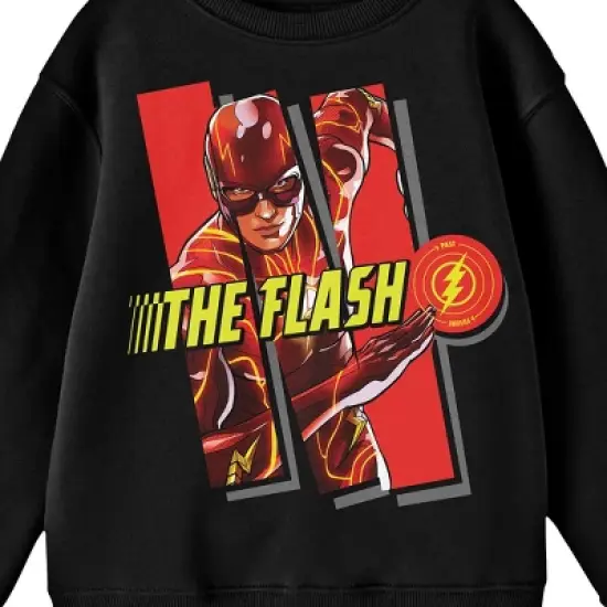 The Flash Movie Character Art Youth Black Sweatshirt-Small image {1}