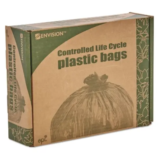 Stout by Envision Controlled Life-Cycle Plastic Trash Bags, 39 gal, 1.1 mil, 33" x 44", Brown, 40/Box image {6}