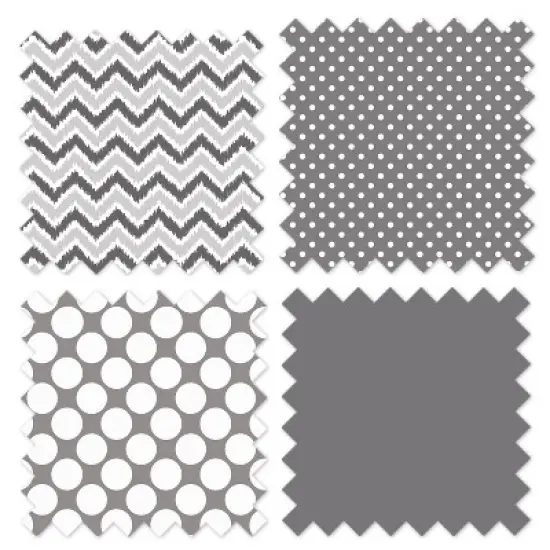 Bacati - Mix n Match Chevron/Dots Long Crib Rail Guard Cover White/Gray image {6}