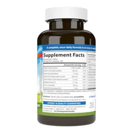 Carlson - Mini-Multi, Small Multivitamin Tablets, Vitamins & Minerals, Easy to Swallow image {2}