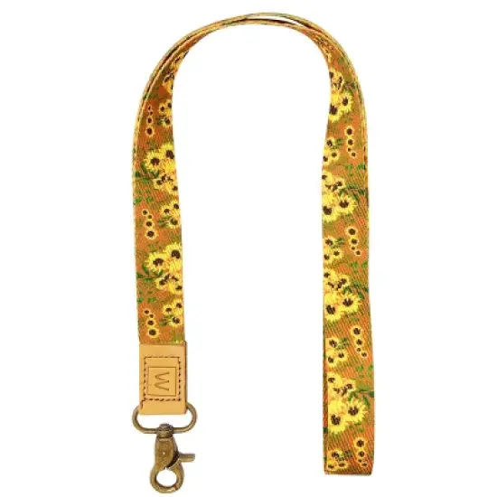 Wrapables Lanyard Keychain and ID Badge Holder, Sunflowers Tan image {4}