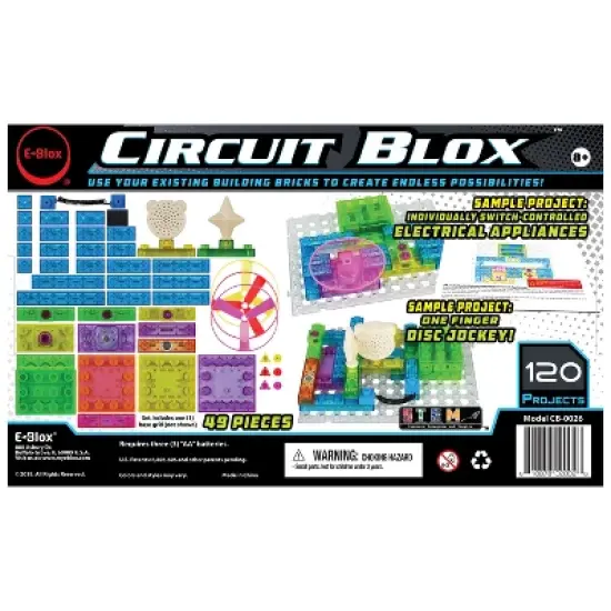 E-Blox Circuit Blox 120, Circuit Board Building Blocks Sets, Individual or Classroom image {2}