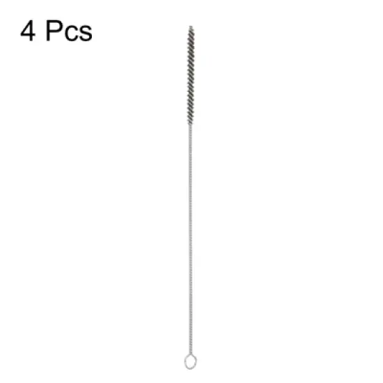 Unique Bargains Nylon Fan-shaped Stainless Steel Wire Handle Cleaning Brush 4 Pcs image {2}