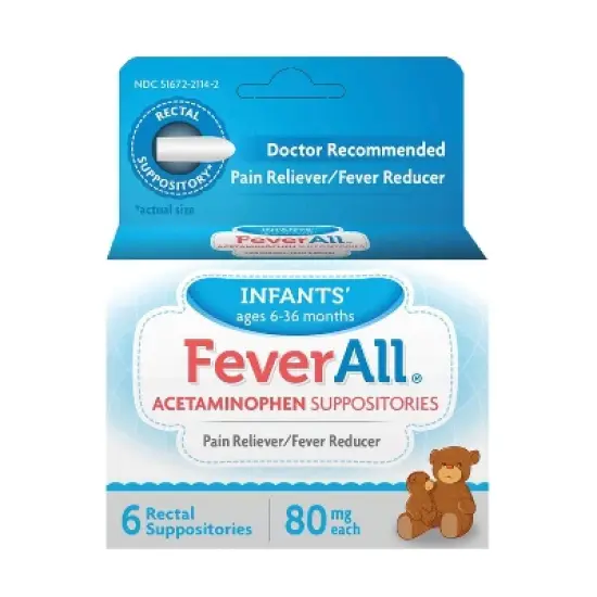 Taro Rx FeverAll Infant Pain Reliever & Fever Reducer Suppository - Acetaminophen - 6ct image {3}