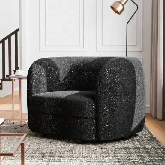 HOMES: Inside + Out Pinehush Boho Boucle Fabric Accent Barrel Armchair image {12}