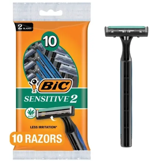BiC Sensitive 2 Twin Blade Men's Disposable Razors - 10ct image {10}