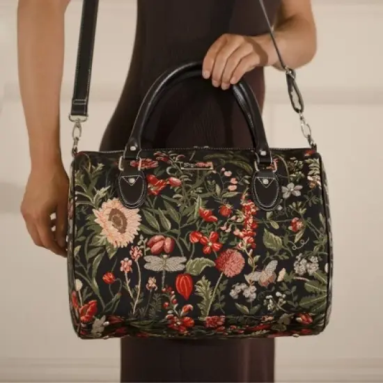 Signare USA Morning Garden Black Travel Bag image {5}