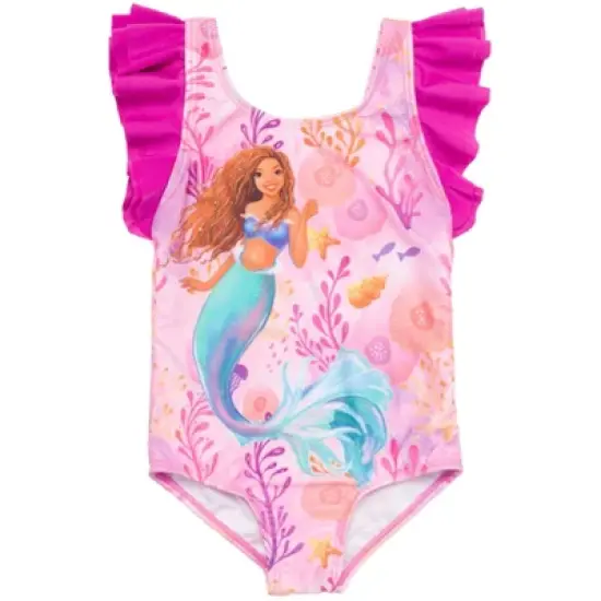 Little Mermaid Ariel Girls One Piece Bathing Suit Toddler to Big Kid image {7}
