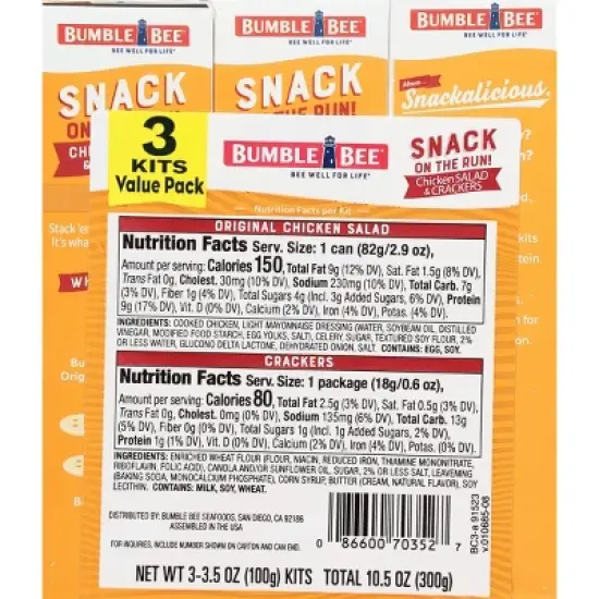 Bumble Bee Chicken Salad Snack on the Run - 10.5oz/3ct image {4}