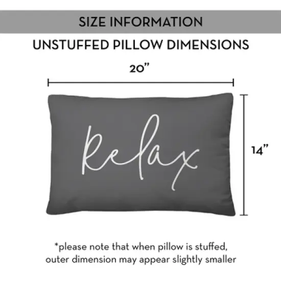 Creative Products Relax Thin Script Grey and White 14x20 Indoor / Outdoor Pillow image {7}