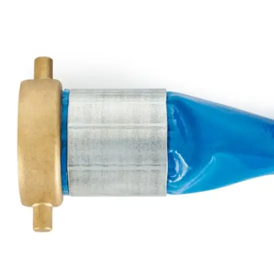 Apache 98138040 2 Inch Diameter 25 Foot Length 70 PSI Polyester-Reinforced PVC Lay Flat Pool Sump Pump Hose with Aluminum Pin-Lug Connections, Blue image {3}