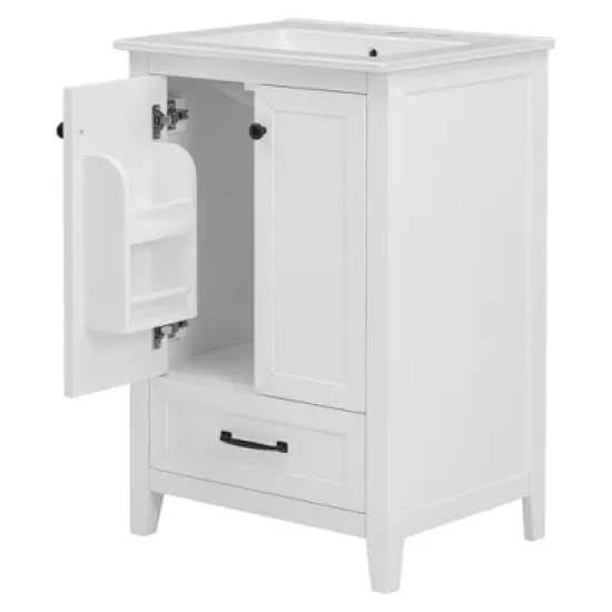 24" Bathroom Vanity with Single Sink Combo, Modern Bathroom Storage Cabinet With Drawers, Freestanding Bathroom Vanity Cabinet image {6}