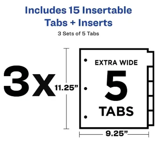 Avery Big Tab Plastic Dividers, 5-Tab, 3 Sets (11255) image {2}