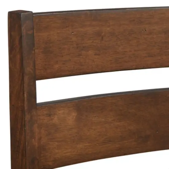 Buylateral Set of 2 Mandeville Solid Wood Dining Chair Brown: Rubberwood Frame, Farmhouse Style, Armless Design image {3}