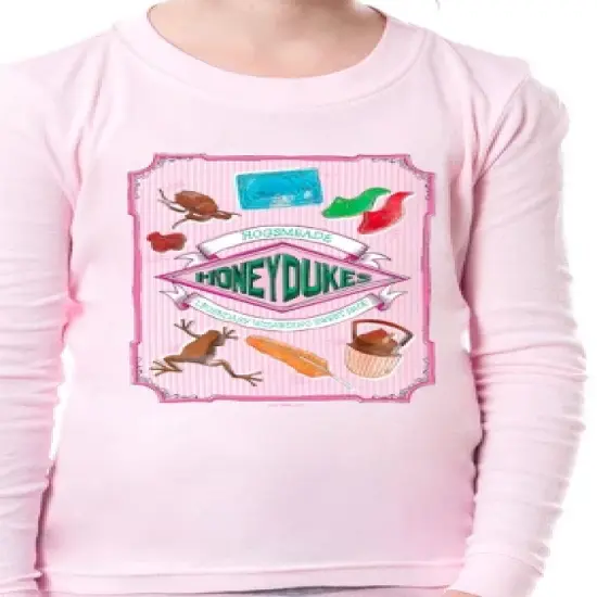 Harry Potter Girls' Honeydukes Sweet Shop Wizarding World Sleep Pajama Set Pink image {2}