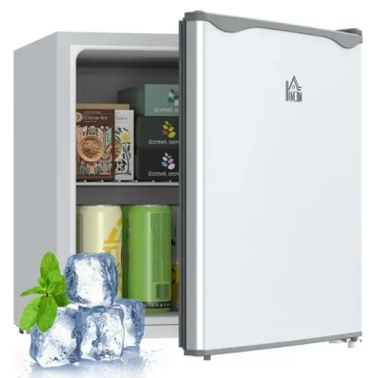 HOMCOM Mini Freezer Countertop, 1.1 Cu.Ft Compact Upright Freezer with Removable Shelves, Reversible Door for Home, Dorm, Apartment and Office image {7}