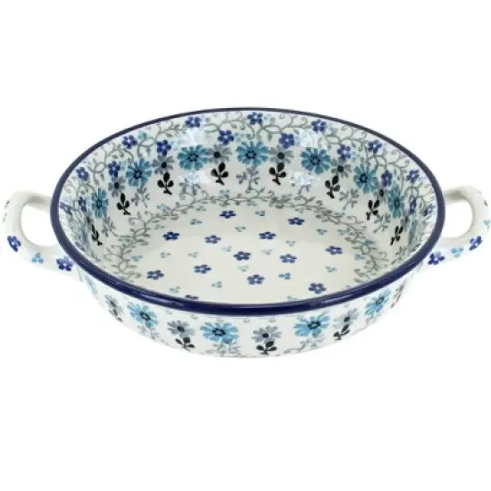 Blue Rose Polish Pottery C40 Ceramika Artystyczna Mini Casserole Dish with Handles image {4}
