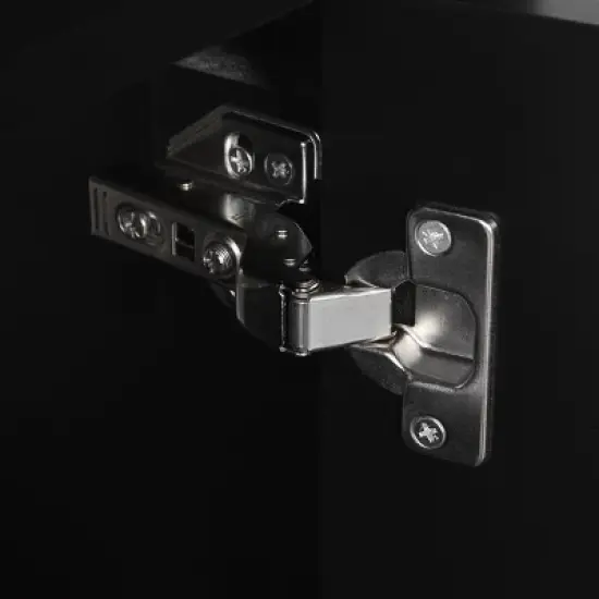 20" Bathroom Vanity with Ceramic Sink, Bathroom Cabinet with Door-Mounted Storage Rack, Adjustable Shelf and Soft Closing Door, White/Black-ModernLuxe image {14}