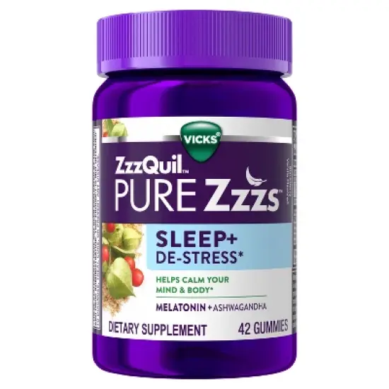 Pure Zzzs De-Stress & Sleep Melatonin + Ashwagandha Gummies - Blackberry Vanilla image {6}