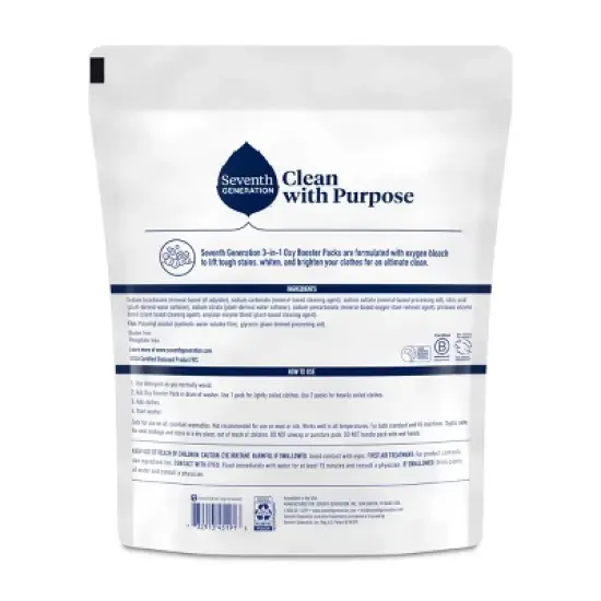 Seventh Generation Power Plus 3-in-1 Fragrance Free Oxy Booster Packs - 25ct image {2}