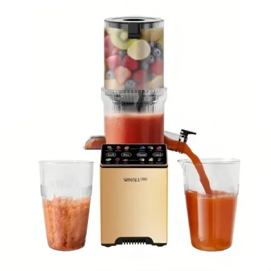 WHALL&reg; Cold Press Juicer Machine with Touchscreen, Slow Masticating Machines with 4.5" Extra Large Feed Chute, Reverse Function, Soft & Hard Models image {9}