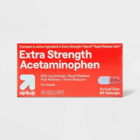 Acetaminophen Extra Strength Pain Reliever + Fever Reducer Quick Release Gelcaps - up&up&trade; image {5}