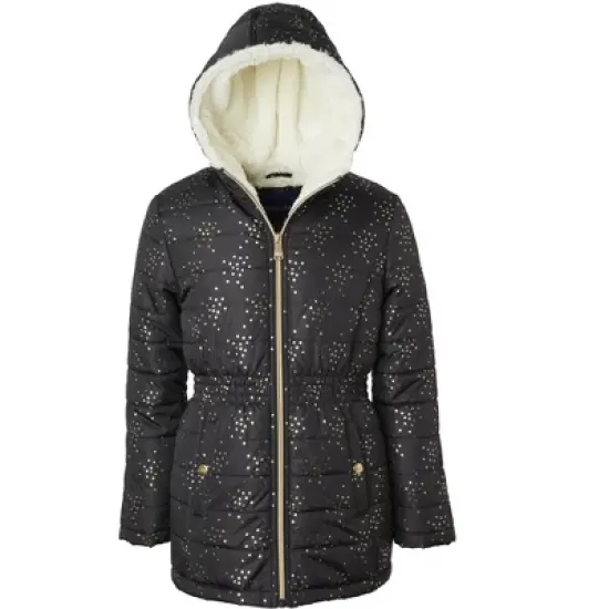 Limited Too Big Girl Midweight Long Puffer Jacket with Baby Fur Lining image {1}