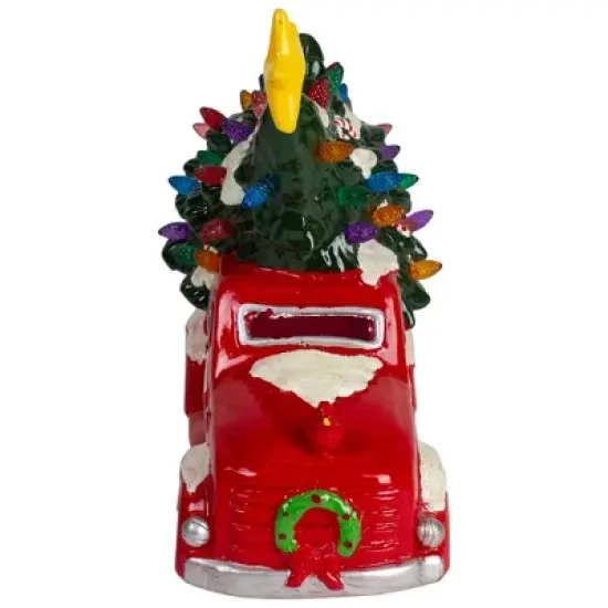 Northlight LED Lighted Vintage Truck with Tree Christmas Decoration - 8" - Red image {2}