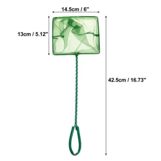 Unique Bargains Aquarium Fish Net Aquarium Fish Tank Accessories Small Fish Fine Net Green 6'' 3Pcs image {3}