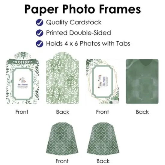Big Dot of Happiness Boho Botanical - Greenery Party 4x6 Picture Display - Paper Photo Frames - Set of 12 image {3}